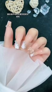 Phụ kiện dây xích kim loại đính đá 3D long lanh trang trí móng nghệ thuật