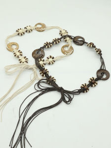 Retro Bohemian Style Waxed Rope Weaving Waist Belt: Casual Decorative Waist Cord, Trendy Skirt Waist Rope, Ethnic Fashion Accessories