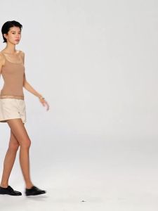 asomesome | Quần Short Đenim Trắng Ôm Phong Cách Mỹ Cổ Điển