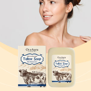 Xà Phòng Mỡ Bò Nguyên Chất OCEAURA 100g Dành Cho Da Nhạy Cảm - Dưỡng Ẩm Làm Dịu Xà Phòng Thủ Công Từ Mỡ Bò