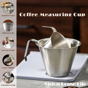 Vision 90ml/250ml Stainless Steel Espresso Measuring Cup with Scale Italian Coffee Extraction Cup Heat-resisting Milk Ounce Cup Measure Mugs