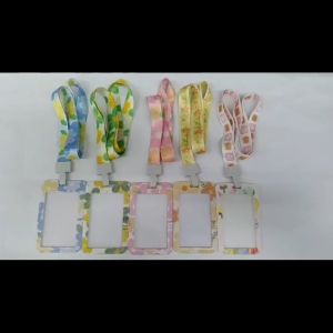 High Quality Fashion Flower And Cute Rabbit n Bear Animal Style Badge ID Card Holder Holders With Lanyard