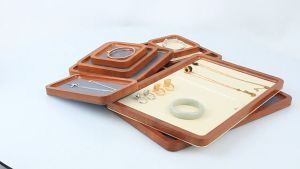 Th-ถาดเครื่องประดับไม้เนื้อแข็งแสดงเครื่องประดับบทความเล่นมือสร้อยข้อมือสร้อยคอแหวนแสดงถาดเก็บเครื่องประดับถาด