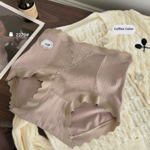 Retro Lace Womens Underwear High Waist Butt Lifting Seamless Comfortable Cotton Panties Large Size Youth Suitable