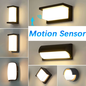 LED Wall Light Motion Sensor Indoor Outdoor AC85-265V ABS Waterproof Led Lights Home Appliance For Garden Living Room Decoration