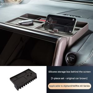 Car Behind Screen Silicone Organizer Box for Toyota Alphard Vellfire 40 Series Right-Hand DriveDashboard Storage Tray Organizer