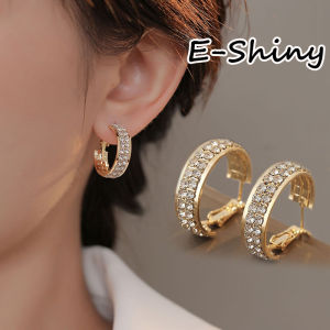 Trendy Gold Color Metal C Shape Hoops Earrings Unique Design Geometry Earrings for Women Daily Accessories