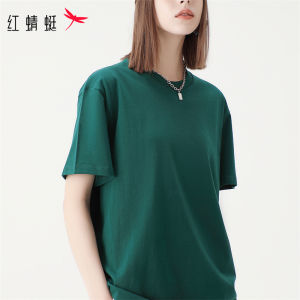 Nam Áo Thun Nữ Tay Ngắn Đỏ Chuồn Chuồn Dáng Rộng Raglan Tay Chống Nhăn Mùa Hè Giải Trí Cao Cấp