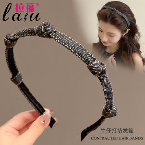 Womens Denim Hairband High Hairline Face Washing Autumn Winter Outdoor Wearing Headband Hair Pressing Card Headwear