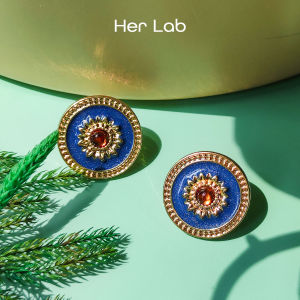 Her Lab Jewelry | Rhinestone S925 Silver Needle Hypoallergenic Womens Earrings Designer Van Gogh Sunflower Earrings Retro Metal Earring Art