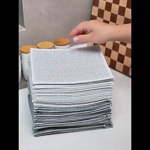 (1 PCS) Anti-Scratch Wire Dishcloth Multifunctional Kitchen Pot Pan Dish Steel Cleaning Cloth Magic Reusable Non Oil Rag