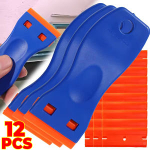 12PCS Car Wrap Sticker Squeegee Two Cutting Plastic Razor Blade Label Clean Razor Glue Remover Car Window Glass Clean Scraper