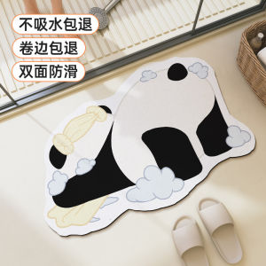 Meisda Bathroom Absorbent Mat Cartoon Panda Bath Time Non Slip Entrance Doorway Toilet Shaped Carpet Home Use Rug