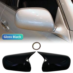 For Toyota Mark X Reiz 2005-2007 Rearview Mirror Cover Cap Wing Side Mirror Caps Glossy Black