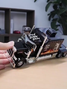 1:24 Scale Peterbilt 389 Alloy Truck Model Diecast Car Sound Light Car Lovers Collection Kids Toy