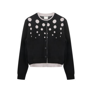 NAPSNAPS | Áo Kẹp Vintage Phong Cách Dots Hai Mảnh Giả Knit