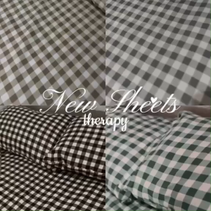 3-in-1 Gingham Checkered Premium Canadian Cotton [1pc Bedsheet and 2pcs Pillowcases 18"x28"]