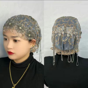 Summer New Style Tassel Headscarf Hat Ethnic Minority Ultra-Thin Cute Fashionable Cap Womens Shopping Street round Top
