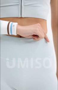 UMISO Womens Sports Shorts High Waist Slim Striped Yoga Pants Quick Drying Breathable Running Training Cycling Pants