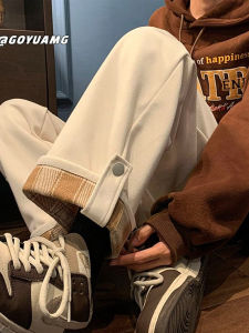 Casual Wide Leg Sports Pants Womens Loose Fit Trousers Spring Autumn New Style Korean Version Student Fashion Accessory Flip Color Block