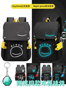 Minecraft Large Capacity Backpack for Boys Elementary School Students Double Shoulder Bag Childrens Backpack Soft Polyester Material