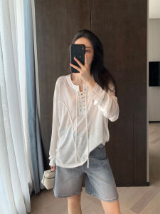 Awencoat Silk Long Sleeve T-Shirt Womens Autumn Thin Loose Lazy Style Shoulder Drop Outerwear Shirt round Neck Pullover Top