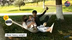 Single Mesh Cotton Rope Stick Hammock Swing Outdoor Camping Supplies Katil Berkelah Berkhemah