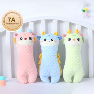 หมอนนอนเด็กกำมะหยี่รูปหมอนของเล่นรูปการ์ตูนน่ารักทารกแรกเกิดหมอนรองเพื่อความสบายป้องกันการตกใจบล็อกการนอนหลับด้านข้างป้องกันหมอนโรลโอเวอร์45*17ซม.