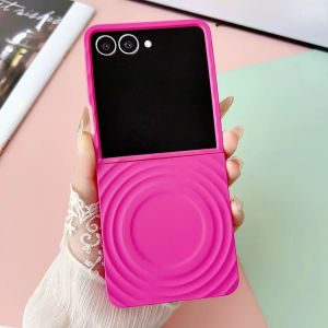 szhaiyu | Luxury Magnetic Shockproof Water Ripple Pure Color Phone Case For Samsung Galaxy Z Flip 8 7 6 5 Wireless Charge Protect Cover