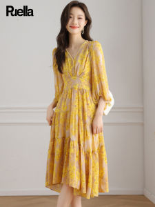puella | Slimming French Style Mid-Length Dress