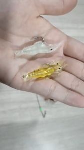 SUKE 15pcs Soft Fishing Luminous Shrimp Lure With Hook Shrimp Bait Artificial Bait Fishing Lure