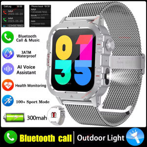 2026 Ruggary Smart Watch Men IP67 3ATM Outdoor Sports Fitness Tracker Blood Pressure Health Monitor BT Calls GPS Smartwatch H10