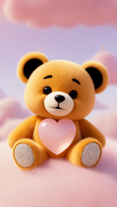 [SG] Rose Gold Teddy Bear Dangle Earrings | Sparkling Bear & Heart Drop Earrings | Cute Elegant Statement Earrings | Playful Fashion Jewellery | ear me out (EMO-30)