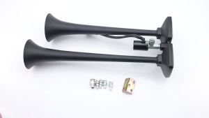 RYSJM | Còi Hơi Điện Tử Kép Siêu To 12V 24V Màu Đen Dành Cho Ô Tô Xe Tải Xe Máy - Chất Liệu Kim Loại ABS Hệ Thống Âm Thanh Xe Cộ