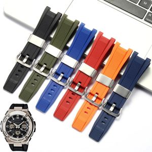 Resin Strap Watch Accessories for Casio GST-210 GST-S130 S110 S100 W130L W100 W110 Mens Waterproof Band Stainless Steel Loop