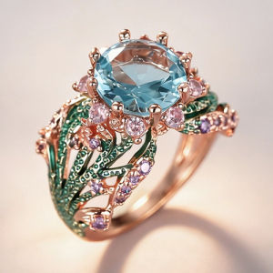 Huitan Delicate Flower Ring for Women Engagement Accessories with Brilliant Cubic Zirconia Exquisite Wedding Jewelry Gift
