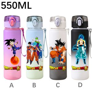 Bandai | 550ML Dragon Ball Son Goku Goten Sports Water Bottle Leak Proof Colorful Plastic Cup with Filter and Portable Rope Drink Bottles
