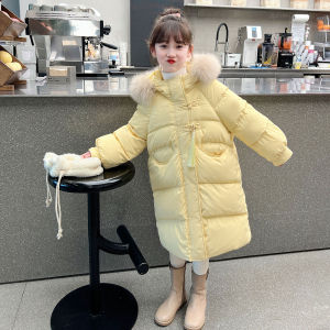 DTNOW 2025 Winter Kid Girl Down Jacket Thicken Baby Girl Outerwear 5-14 Year Junior Girl Parkas