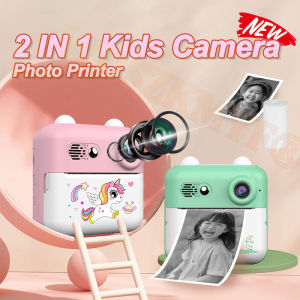 Digital Children Camera Photography Instant Print Photo 1080P Unicorn HD Video Recorder Mini Thermal Printer Birthday Gifts