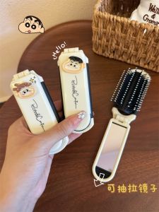 Foldable Mini Comb with Mirror Portable Integrated Airbag Comb Ladies Long Hair Special Massage Comb Cute Personal Hygiene Tool
