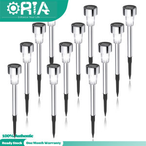ORIA Solar Lights Outdoor Garden Led Light Landscape Lighting Pathway Lights Cool White Light-12 PCS