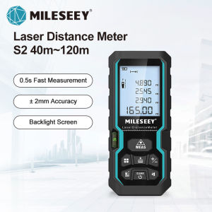 Mileseey khoảng cách la-de mét S6 40M-120m Laser Rangefinder với một ống bọt nước M/in/ft/in + ft đơn vị chuyển đổi LCD đèn nền và cơ chế Pythagore đo khoảng cách diện tích khối lượng