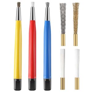 1PCS/4Pcs Rust Removal Brush Pen Glass Fiber / Brass /Steel /Nylon Brush Pen Shape Watch Parts Polishing Cleaning Tool