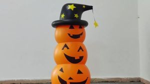 Bộ Trang Trí Bí Ngô Bơm Hơi Halloween - Bí Ngô Đứng Màu Cam Chứa Nước Trang Trí Chào Mừng Ngày Lễ Ngoài Trời
