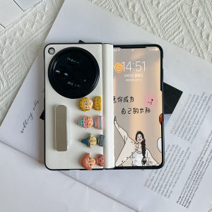 Ốp chất liệu da PU sang trọng cho Oppo Find N3 N5 giá đỡ tích hợp gấp gọn có nam châm chống sốc vỏ bọc bản lề phụ kiện ốp điện thoại bảo vệ cơ thể đầy đủ cho Oppo Find N3/N5