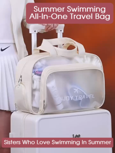 HXR Dry Wet Separation Toiletry Bag Water Resistant Travel Organizer With Shoe Compartment Lightweight For Trip Swim Gym
