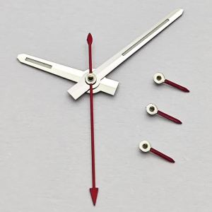 Menex Silver Red Luminous Watch Hands Set With Subdial Pins Fit VK63 VK64 Quartz Chronograph Watch Mod Replacement Spare Parts