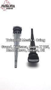 Tutup Oli Hitam Oring Astrea/Grand/Prima/Star/Legenda/Impressa/Supra-X-Fit-New-X 125-PGMFI/Blade/Kirana/Karisma-X/Revo Lama Penutup-Colokan Mesin-Atas Set Seal-Karet