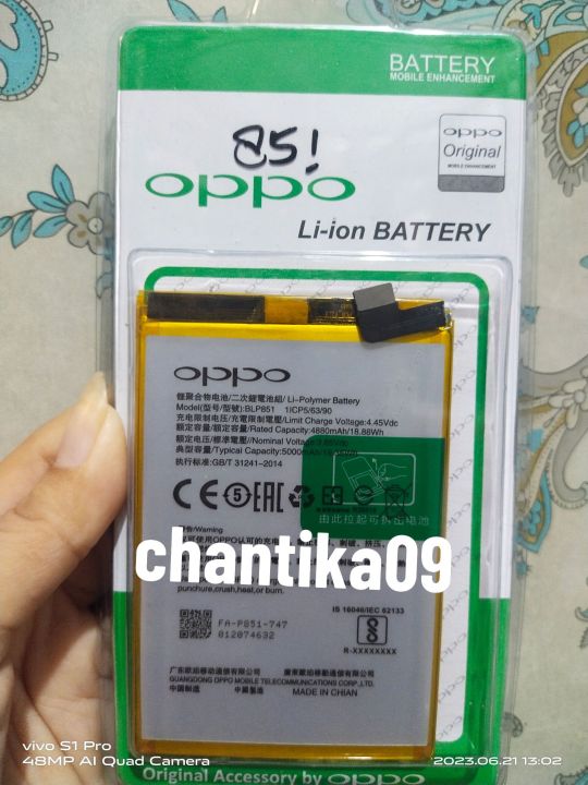 Batre OPPO A74 4G A95 BLP851/ Batu Baterai Battery Oppo A74 4G A95 ...