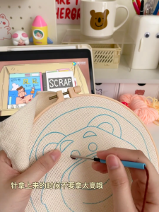 Ready Stock-Cat Series-Punch Needle Embroidery Starter Kit DIY Russian Punch Needle Kit for Beginners Complete Materials Monk Cloth Hoop Yarn Tool Gift